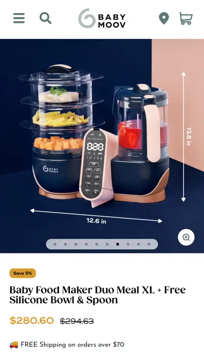 GUC - 3 Tier Baby Moov steamer & Blender Food Prep Station, View more