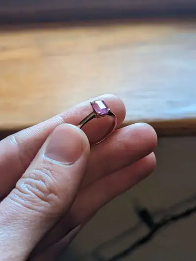 Pink Sapphire (Baguette Shape) Rose Gold Ring, View more
