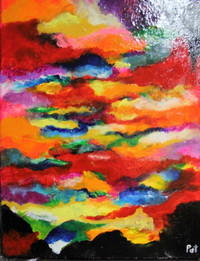 PEINTURE SUR TOILE ABSTRAITE, ABSTRACT PAINTING!! 11" X 14" IN!
