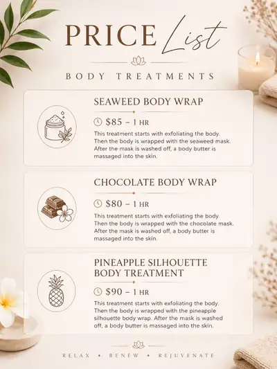Relaxation massage and body treatments, View more