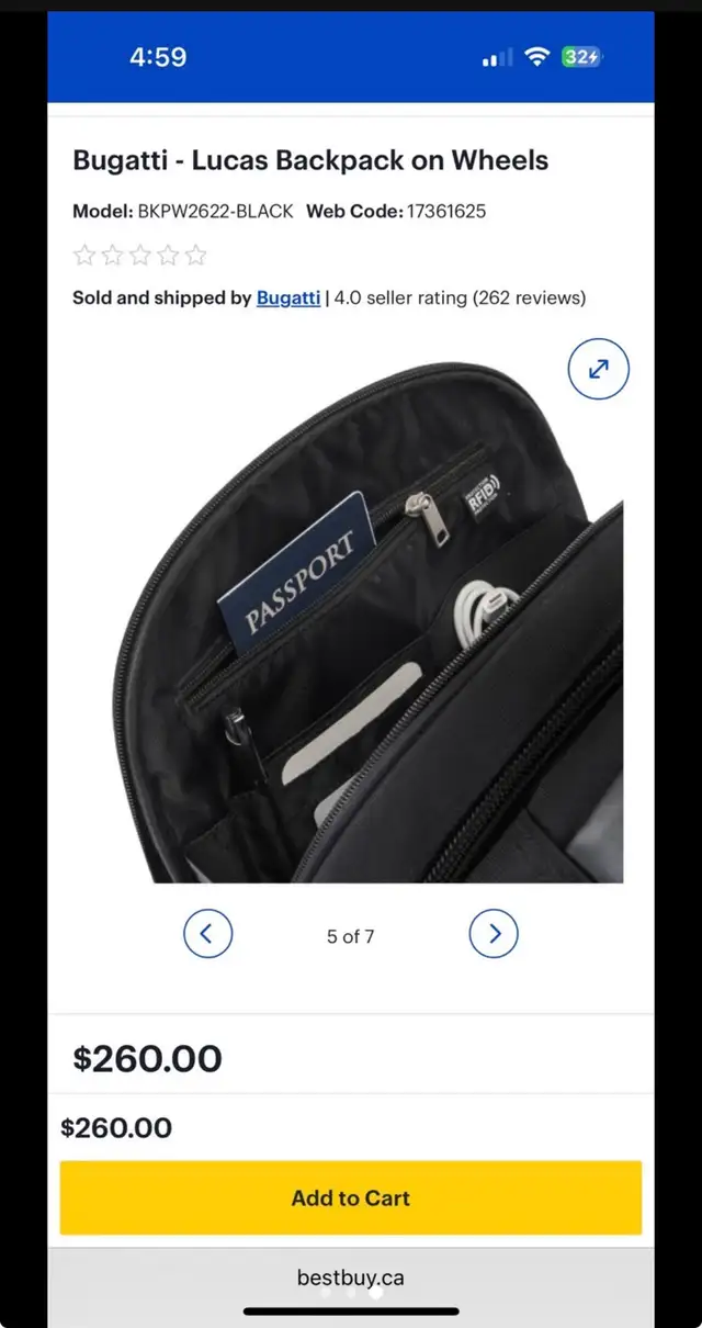 Bugatti Lucas Backpack on Wheels in Bags & Luggage in Markham / York Region - Image 4