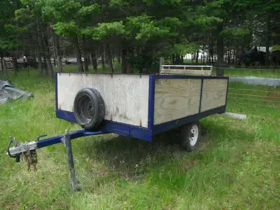 Registered U Built Trailer 6 x 8 x 2 high Hardly used 2 inch ball All wood is pressure treated 4 foo...