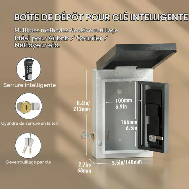 Boîte de verrouillage à clés extérieure, bluetooth ext/int NEUVE in Security Systems in City of Montréal - Image 6