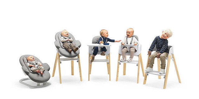 Stokke Steps high chair + bouncer dans Nourriture et chaises hautes  à Ville de Montréal - Image 3