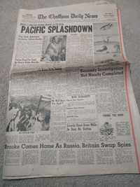 Pacific Splashdown Apollo 11 Antique Chatham newspaper 1969.