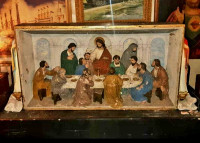 Vintage plaster statue of the last supper