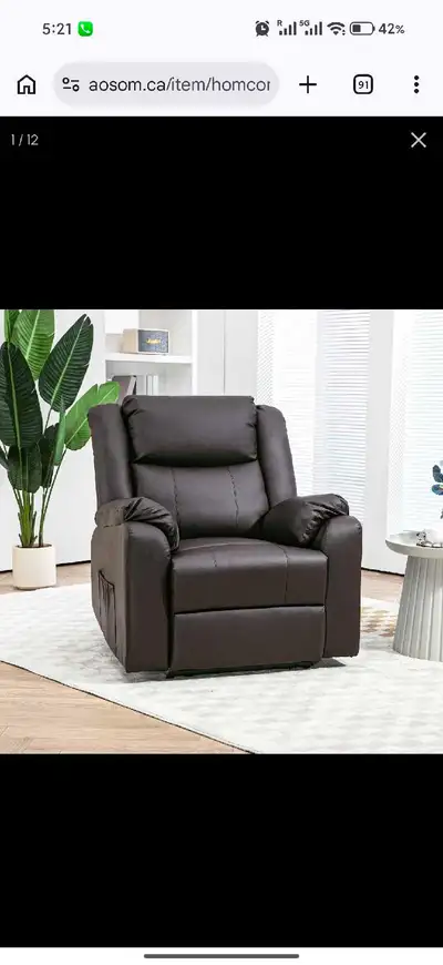 PU Leather Reclining Chair, Recliner Chair for Living Room, View more