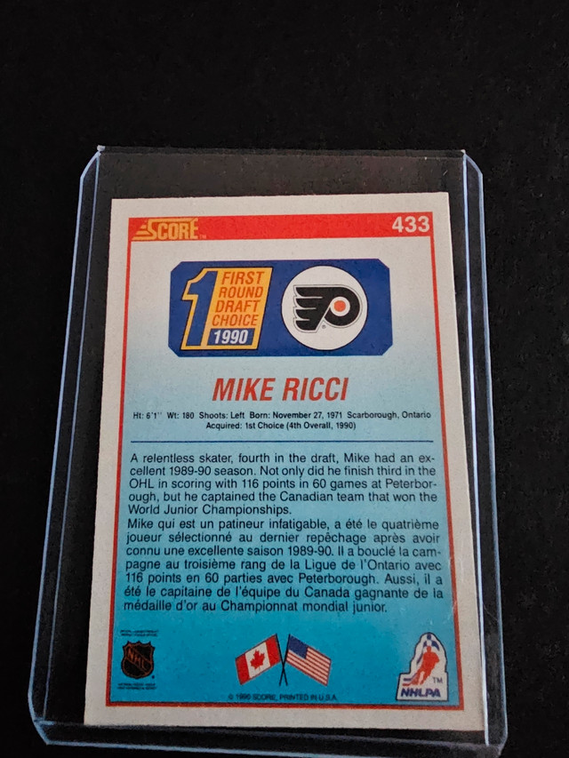 Mike ricci rookie autograph card  in Arts & Collectibles in Whitehorse - Image 2