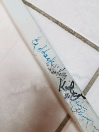 Nostalgic Maple Leafs Autographed Stick.
