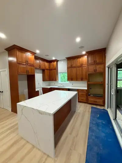 Traditional Style Kitchen Cabinets and Quartz Countertops, View more