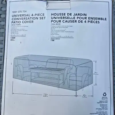 New Hampton Bay Universal 4 Piece Conversation Set Patio Cover, View more
