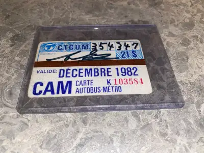 Vintage 1982 Montreal Bus/Metro Pass, View more
