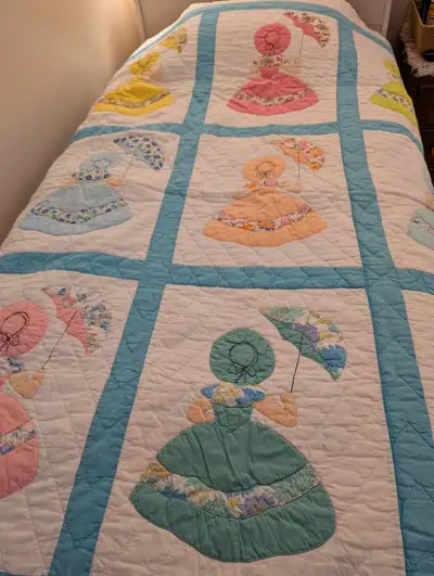 Handmade Sunbonnet Sue Quilt (64 x 80"), View more