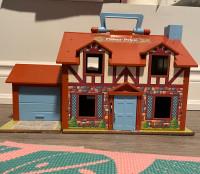 Vintage Fisher Price Little People Brown Tudor House