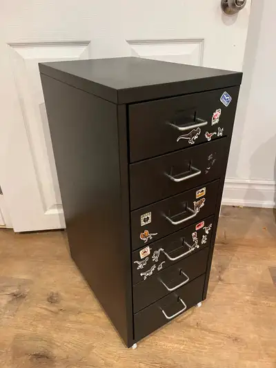 IKEA HELMER 6-Drawer Storage Units — White & Black, View more