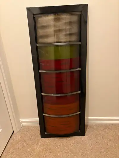 Metal wall decor . Depicting sunset . 42” high, 32.5 “ wide. Perfect condition . Just changing color...