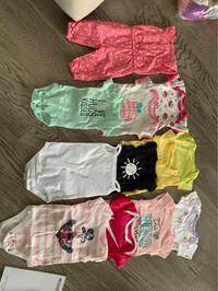 Baby girl short sleeve onesies (NB to 3-6 mos$ 