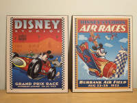 Vintage Disney Mounted Posters (Set of 2)