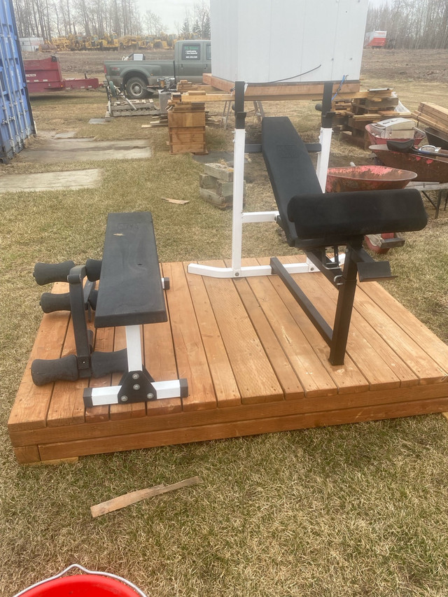 Incline weight bench with leg extension  with regular bench in Exercise Equipment in St. Albert - Image 2