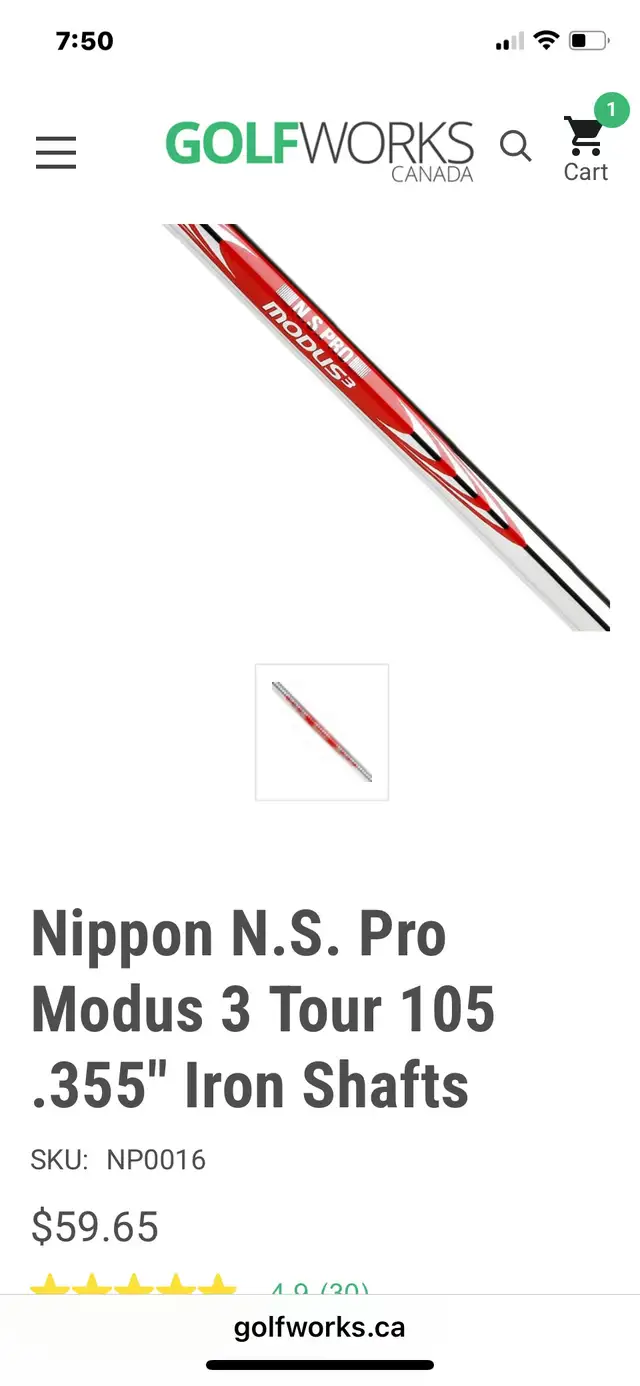 Nippon 105 Tour Golf Shafts Brand New in Golf in London - Image 2
