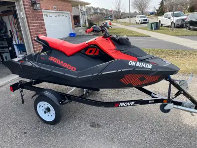 2022 Sea Doo Spark Trixx 3 passenger with IBR and extended range VTS. Has front storage locker, rear...