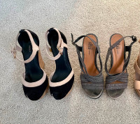 2 Women’s 8 Sandals Wedge Platform high heel $15each OakridgeSW