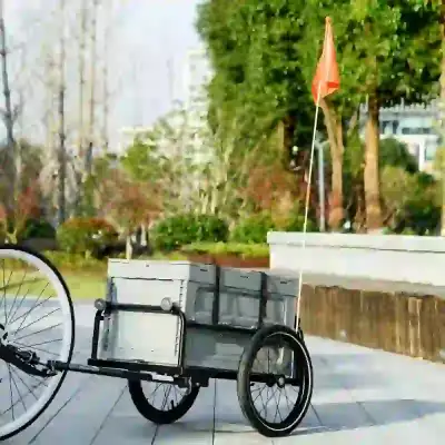 Steel Trailer for Bike, Bicycle Cargo Trailer with Storage Box, , View more
