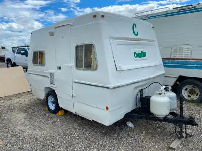 Newly renovated two-piece molded fiberglass trailer built in Trail, BC. Similar in style to Boler, B...