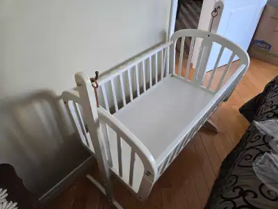 baby wooden white crib, View more