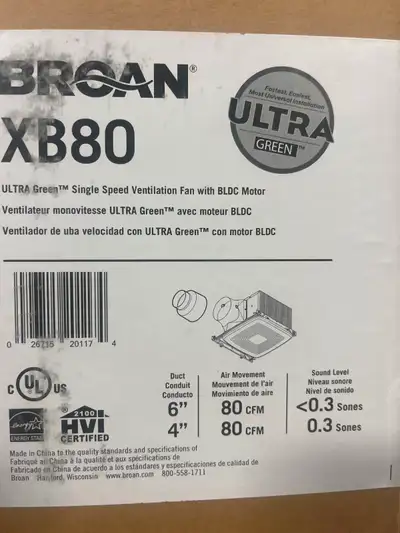New in box Broan fans, View more