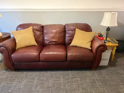 Burgundy Leather Couch, View more