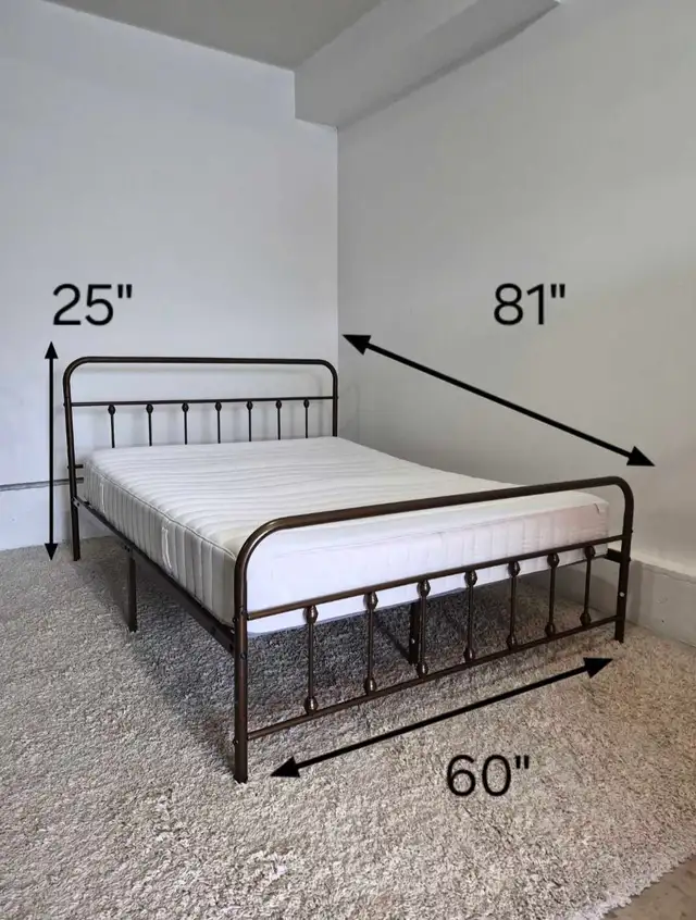 FREE DELIVERY Queen Size Metal Bedframe & Ikea Valevag Mattress in Beds & Mattresses in Vancouver - Image 11