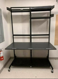 Mobile Shelving Unit with work surface on wheels