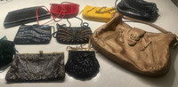 Lot of 10 Vintage Handbags from the 60s, 70s, 80s. (plus extras)