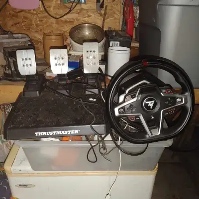 Playstation 4 steering wheel and pedal, View more