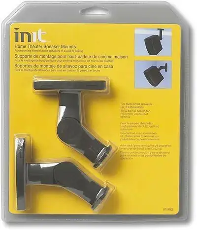 Init™ - Home Theater Speaker Mounts (2-Pack) - Black Two sets available! 4 Mounts in total. Price is...