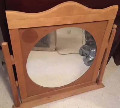 D Wood framed mirror. Hang in bathroom or bedroom.  I deliver!, View more