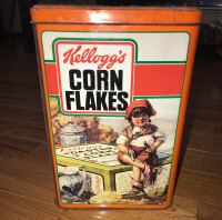 Vintage 1987 Kellogg's Corn Flakes Tin RARE! French Language