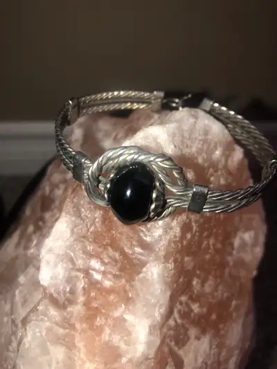 Vintage Stunning Art Deco Black Onyx Woven Brace, View more
