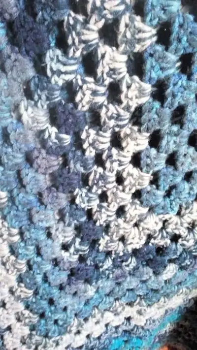 Crochet King size blanket Blue, View more