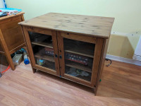 ikea leksvik solid wood tv cabinet / meuble télé en bois massif