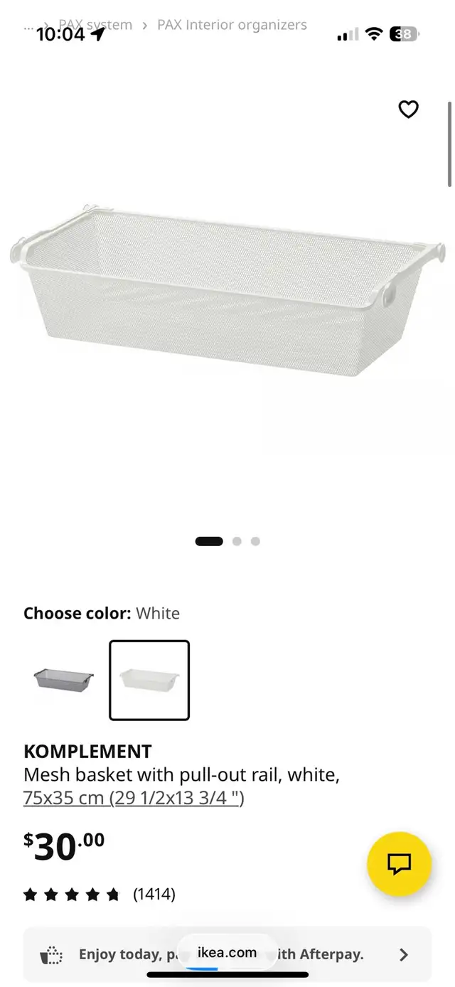 ikea pax/komplement mesh basket in Storage & Organization in Gatineau - Image 4