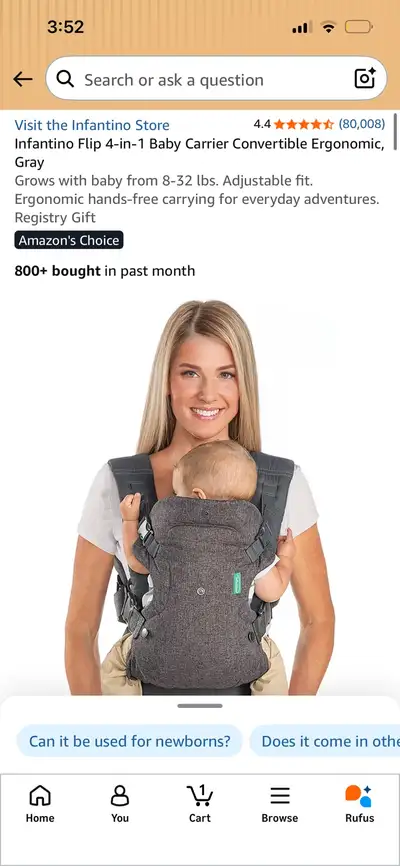 Infantino Flip 4-in-1 Baby Carrier, View more