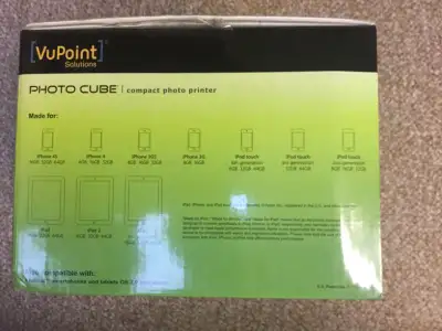 VuPoint Solutions IP-P10-VP Photo Cube iPhone/iPod Touch Dye Sublimation Color Printer. 3000 dpi x 3...