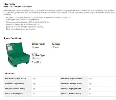 Greenlee personal job box / truck box, View more