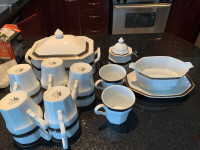 Christopher Stuart Fine China, Cups, Saucers, Sugar bowl, Server