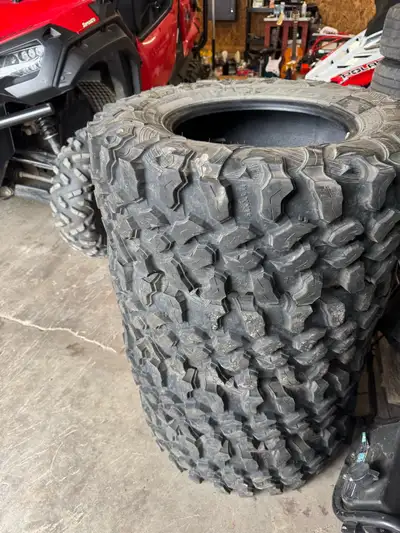 Like new Carivore tires. Only about 100kms on them. 28x10x14” May take interesting trade. Text 902-3...