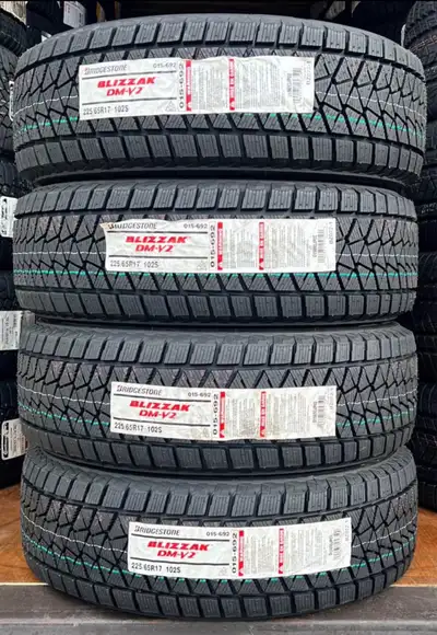 225/65R17 Bridgestone Blizzak DM-V2 *** 4 BRAND NEW WINTER TIRES / NO RIMS *** ** NO INSTALL SERVICE...