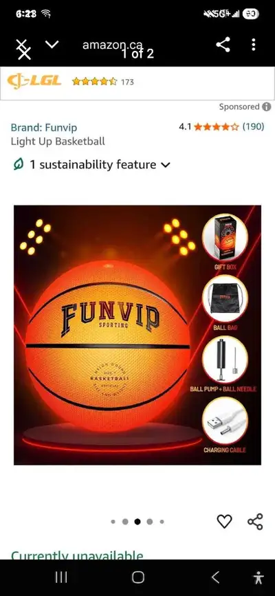 glow in the dark basketball- new , View more