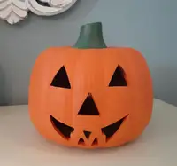 Ceramic Halloween Jack-o-Lantern Pumpkin Candle Cover Holder
